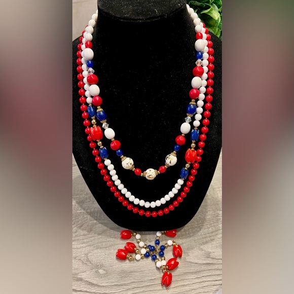 HONG KONG 5 piece JEWELRY SET-AMAZING RED WHITE BLUE🇺🇸 - Picture 9 of 12